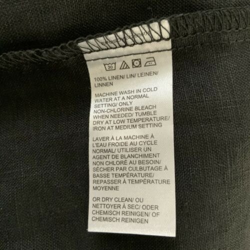 100% Linen Jacket Lord & Taylor Black Lightweight V-Neck Belted Xs — image 7 of 8